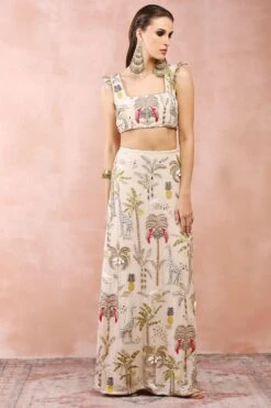 Payal Singhal Stone Embroidered Choli And Skirt -Inca Sales Store 31523ps40 3 1