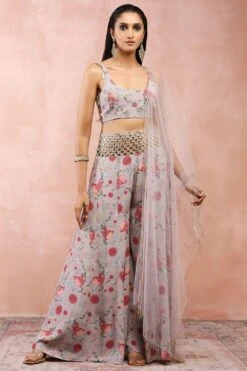 Payal Singhal Grey Gulbagh Printed Sharara Set