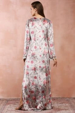 PS Pret By Payal Singhal Grey Gulbagh Printed Kaftan -Inca Sales Store 31523ps65 10