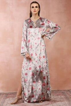 PS Pret By Payal Singhal Grey Gulbagh Printed Kaftan -Inca Sales Store 31523ps65 6