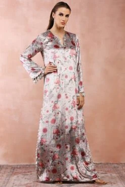 PS Pret By Payal Singhal Grey Gulbagh Printed Kaftan -Inca Sales Store 31523ps65 7