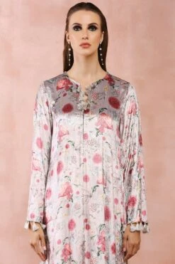 PS Pret By Payal Singhal Grey Gulbagh Printed Kaftan -Inca Sales Store 31523ps65 8