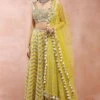 Payal Singhal Yellow Mirror Work Lehenga Set