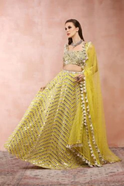 Payal Singhal Yellow Mirror Work Lehenga Set -Inca Sales Store 31523ps72 2