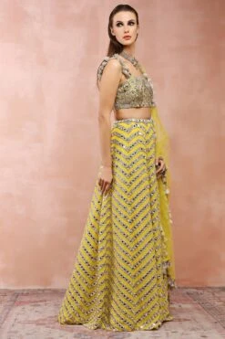 Payal Singhal Yellow Mirror Work Lehenga Set -Inca Sales Store 31523ps72 3