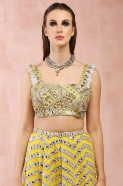 Payal Singhal Yellow Mirror Work Lehenga Set -Inca Sales Store 31523ps72 4