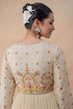 Ahilian Ivory Floral Embellished Anarkali Set -Inca Sales Store 31723an1 6