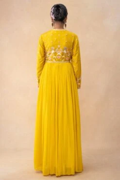 Ahilian Yellow Floral Embellished Anarkali Set -Inca Sales Store 31723an20 5