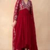 Ahilian Red Floral Embellished Anarkali Set -Inca Sales Store 31723an21 1 1