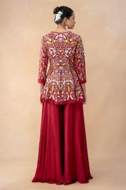 Ahilian Red Thread Embellished Sharara Set -Inca Sales Store 31723an31 5 1