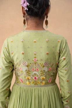 Ahilian Green Floral Embellished Anarkali Set 12 Ahilian Green Floral Embellished Anarkali Set -Inca Sales Store 31723an4 5