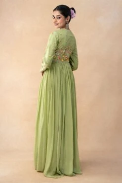 Ahilian Green Floral Embellished Anarkali Set 13 Ahilian Green Floral Embellished Anarkali Set -Inca Sales Store 31723an4 6