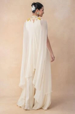 Ahilian Ivory Floral Embellished Cape Set -Inca Sales Store 31723an9 5 1
