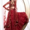 Ridhima Bhasin Red 3-D Floral Embellished Lehenga Set