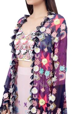 Payal Singhal Embellished Pant Set With Printed Jacket -Inca Sales Store 319421 4