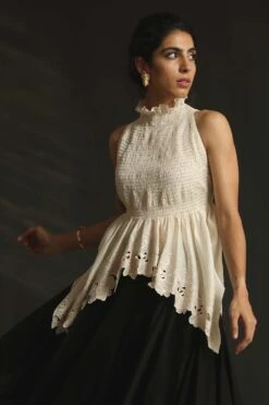Chandrima Smocked Top With Cutwork Detail -Inca Sales Store 319644 2