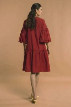 Chandrima Gathered Dress With Embroiderd Yoke 7 Chandrima Gathered Dress With Embroiderd Yoke -Inca Sales Store 319656 3