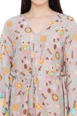 PS Pret By Payal Singhal Lavender Silkmul Printed Kaftan -Inca Sales Store 319ps6 4