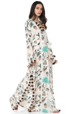 PS Pret By Payal Singhal White Morrocan Print Silkmul Kaftan -Inca Sales Store 319ps8 3