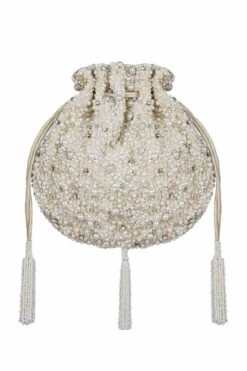 Lovetobag Ivory Myoki Hand Embroidered Potli -Inca Sales Store 31lb22 4