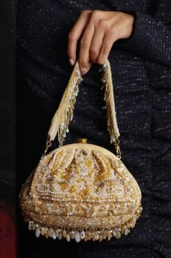 Lovetobag Gold Amara Embellished Pouch