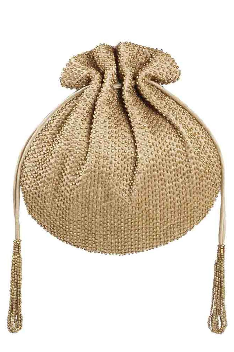 Lovetobag Gold Beaded Potli Bag 3 Lovetobag Gold Beaded Potli Bag