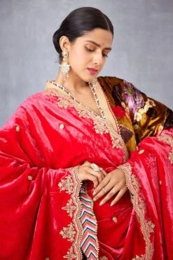 Torani Pink Mushira Silk Velvet Doshala -Inca Sales Store 31tch22 6