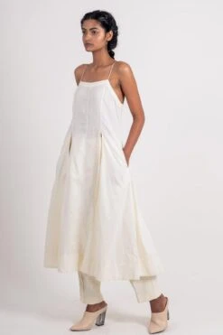 Ahmev Noodle Strap White Dress