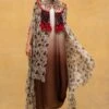 Anamika Khanna Beige Embellished Chiffon Cape & Dress -Inca Sales Store 32ak7 1