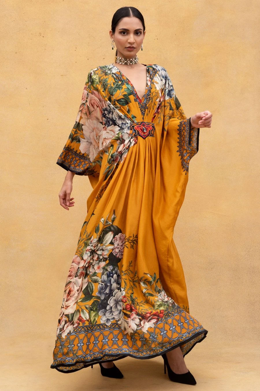 Rajdeep Ranawat Mustard Yellow Kaftan With An Insignia Broach 4 Rajdeep Ranawat Mustard Yellow Kaftan With An Insignia Broach - Image 2