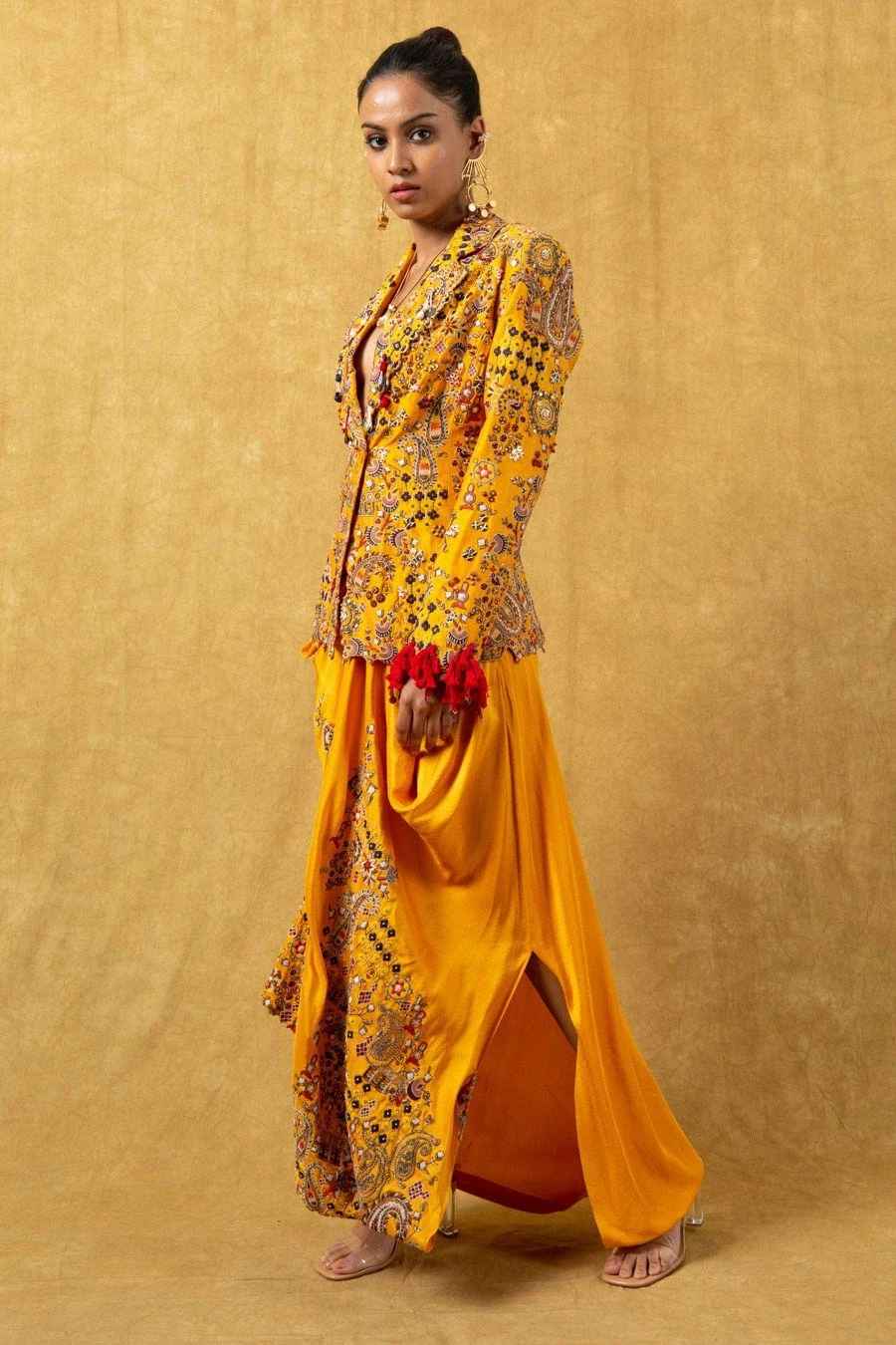 Anamika Khanna Kesar Embellished Jacket With A Draped Skirt 4 Anamika Khanna Kesar Embellished Jacket With A Draped Skirt - Image 2