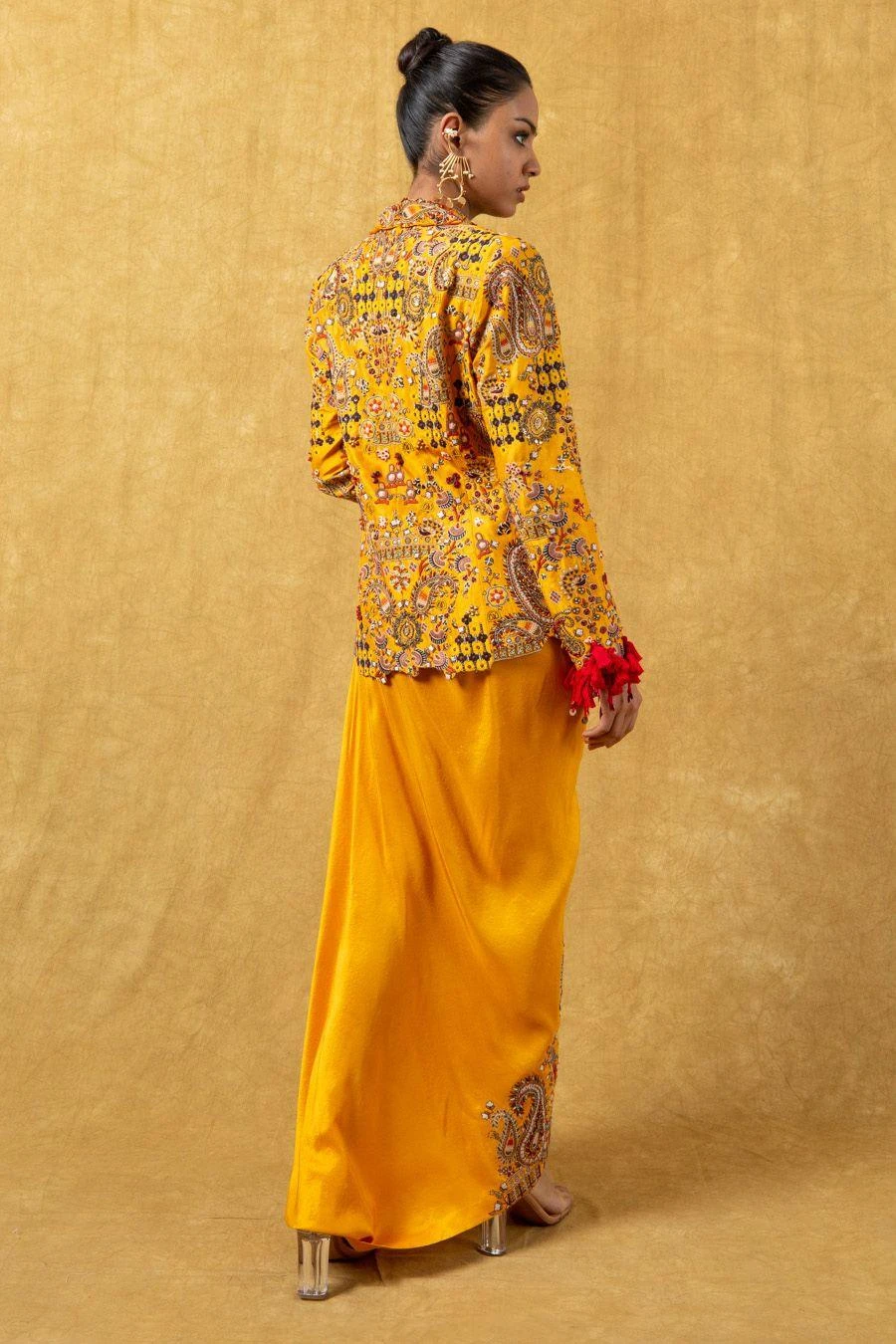 Anamika Khanna Kesar Embellished Jacket With A Draped Skirt 7 Anamika Khanna Kesar Embellished Jacket With A Draped Skirt - Image 5