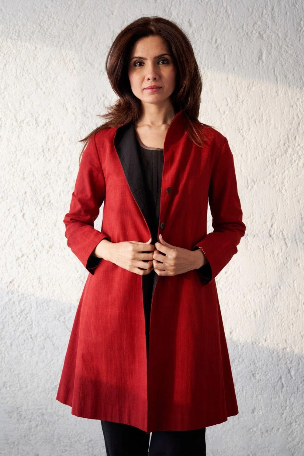 Kishmish Red High Collared Jacket 3 Kishmish Red High Collared Jacket