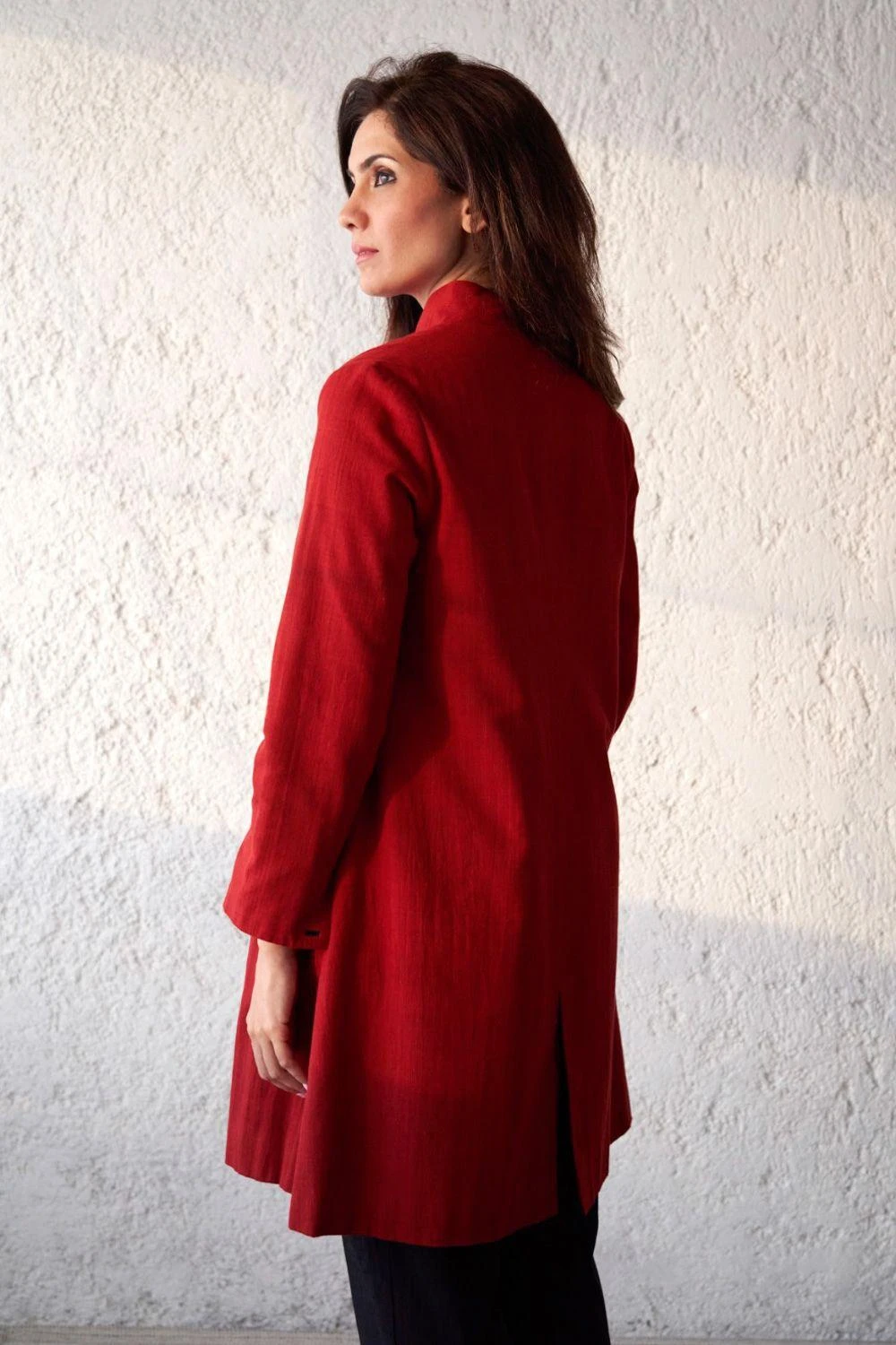 Kishmish Red High Collared Jacket 4 Kishmish Red High Collared Jacket - Image 2