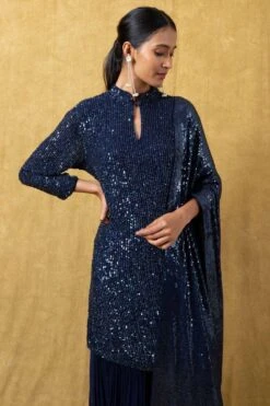 Nakul Sen Blue Sequinned Sharara Set -Inca Sales Store 33nks2 4