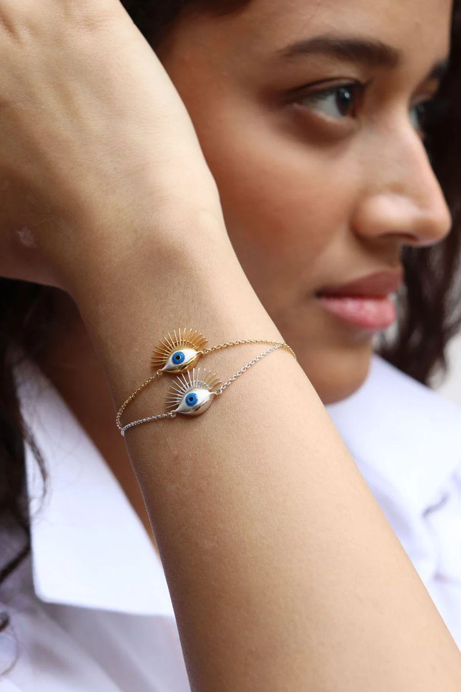 Eina Ahluwalia Evil Eye Silver Bracelet 4 Eina Ahluwalia Evil Eye Silver Bracelet - Image 2