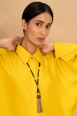 CVH Gold & Black Tassel Pendant