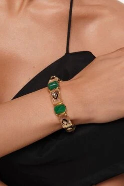 Isharya Green Mirror Work Bangle