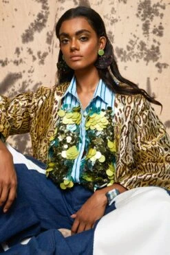 Rara Avis Gold Jacquard Leopard Weave Overlay -Inca Sales Store 3823ra10 3