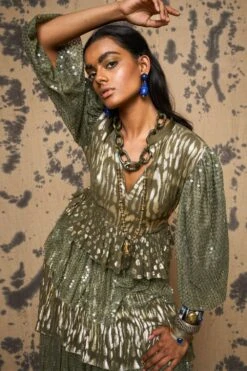 Rara Avis Khakhi Tiered Maxi Dress -Inca Sales Store 3823ra14 3