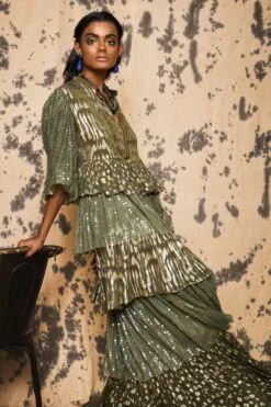 Rara Avis Khakhi Tiered Maxi Dress -Inca Sales Store 3823ra14 4