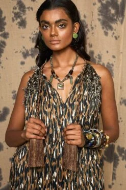 Rara Avis Olive Gathered Maxi Dress -Inca Sales Store 3823ra21 3