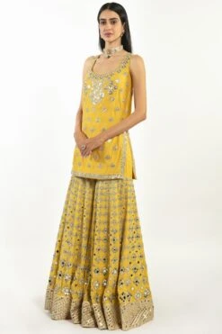 Abhinav Mishra Yellow Mirror Embellished Sharara Set -Inca Sales Store 39am4 4