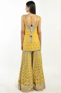 Abhinav Mishra Yellow Mirror Embellished Sharara Set -Inca Sales Store 39am4 5
