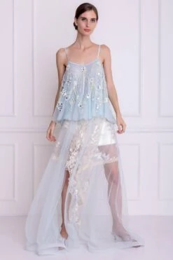 Dilnaz Powder Blue Hand Embroidered Camisole