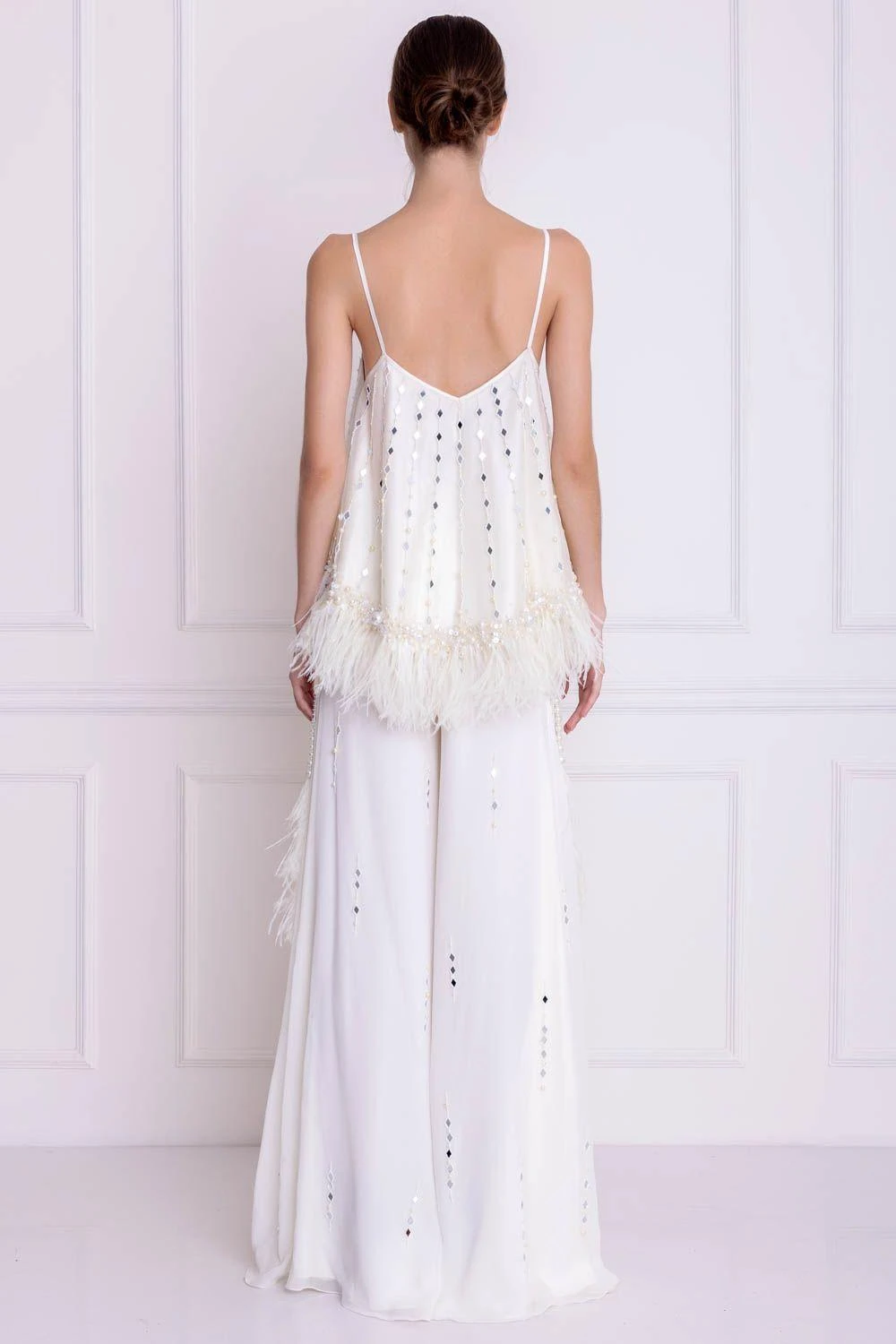 Dilnaz Periwinkle Triangle Shoulder Stole 5 Dilnaz Periwinkle Triangle Shoulder Stole - Image 3