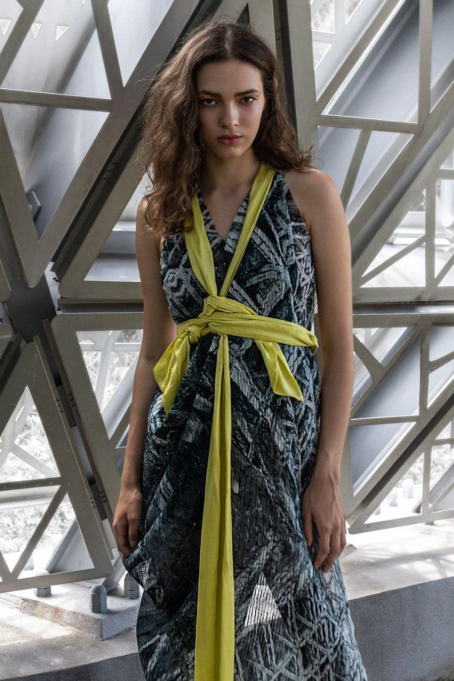 Abhishek Sharma Monochrome Asymmetric Draped Dress 5 Abhishek Sharma Monochrome Asymmetric Draped Dress - Image 3