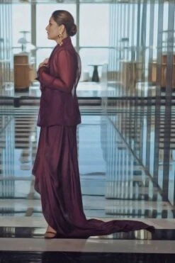 AROHI Baked Clay Organza Blazer Set -Inca Sales Store 3 42 1