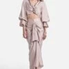 431-88 By Shweta Kapur Nude Satin Draped Skirt -Inca Sales Store 408431022 1 1