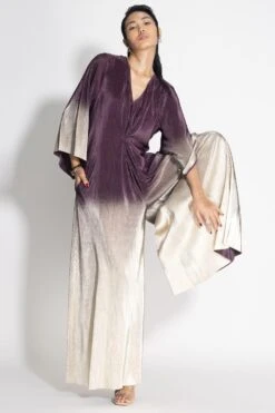 431-88 By Shweta Kapur Plum To Gold Midnight Jumpsuit -Inca Sales Store 410coc3 3